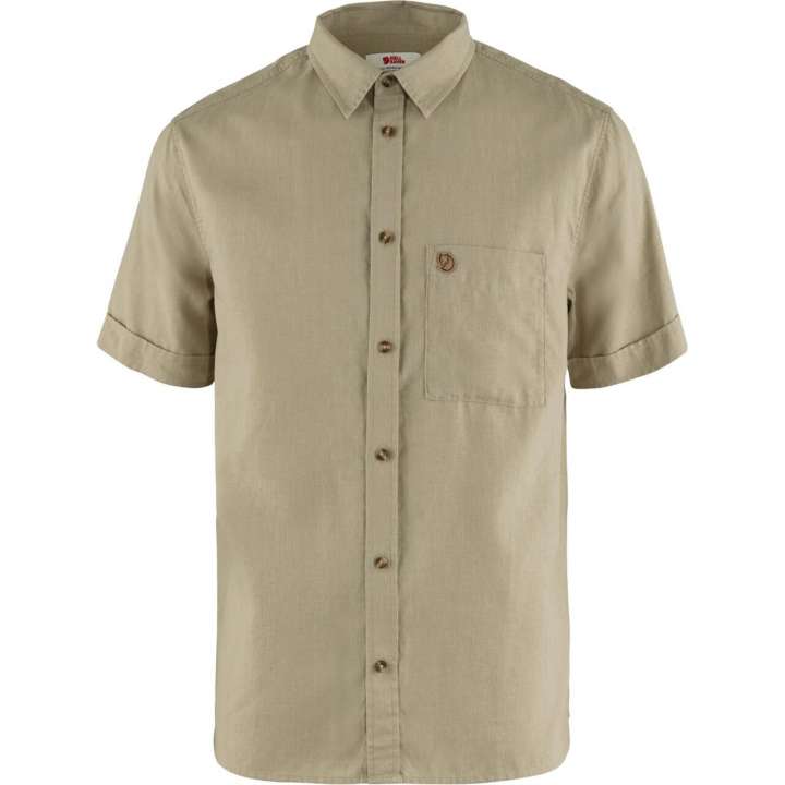 Priser på Fjällräven Mens Övik Travel Shirt S/S (Blå (DARK NAVY-PATINA GREEN/555-614) X-large)