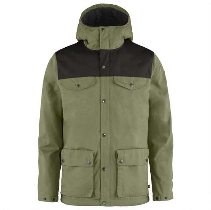 Priser på Fjällräven Greenland Winter Jacket Mens, Green / Dark Grey