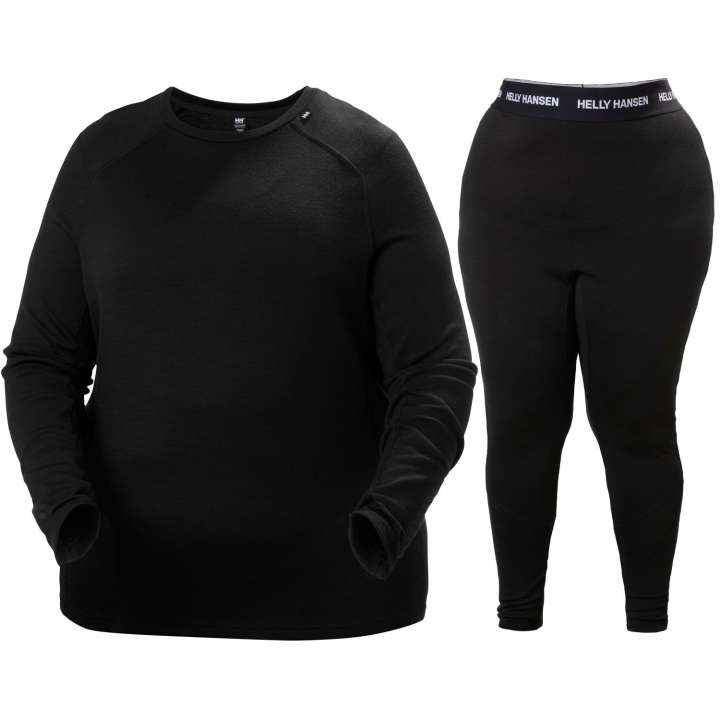 Priser på Helly Hansen Lifa Merino Midweight, plus size sæt, dame, sort