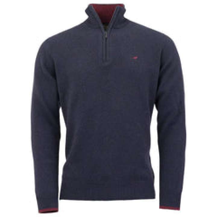 Priser på Brompton Zip Neck Lammeuld Sweater - Storm