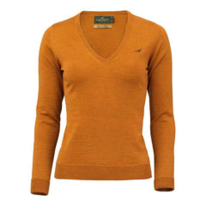 Priser på Camilla V-neck Merino Sweater - Mustard