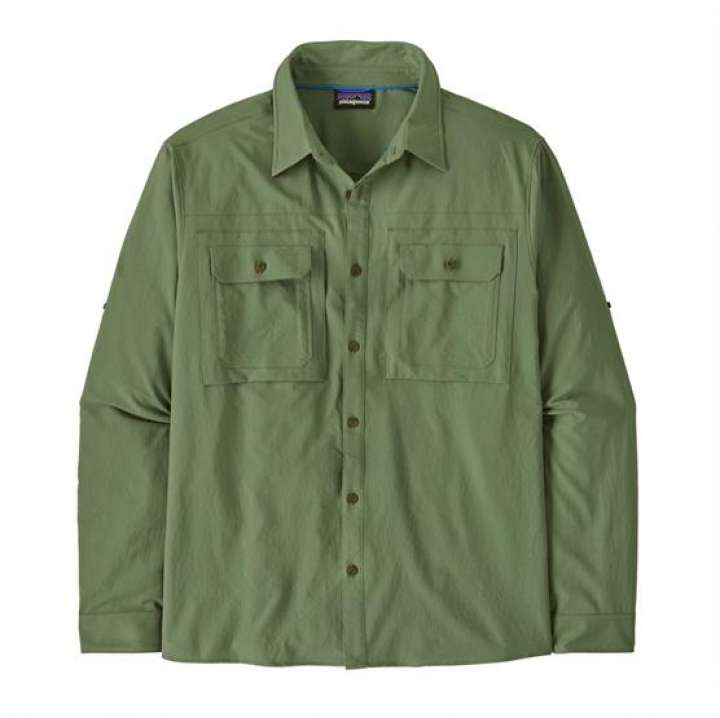 Priser på Patagonia Mens L/S Self Guided Sun Shirt, Terrain Green