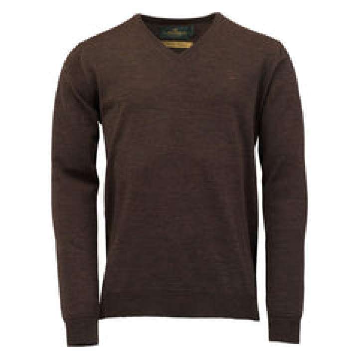 Priser på Sussex V-neck Merino Sweater - Brownie