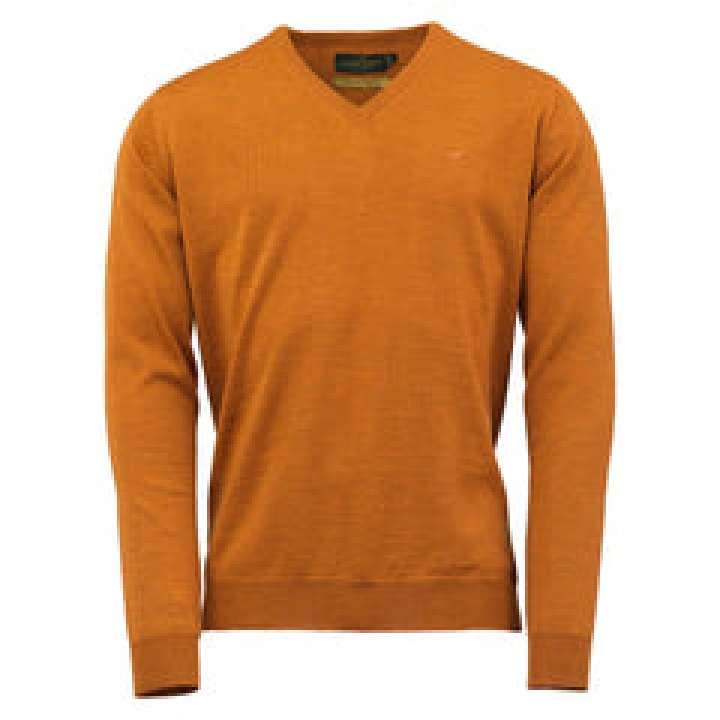 Priser på Sussex V-neck Merino Sweater - Mustard