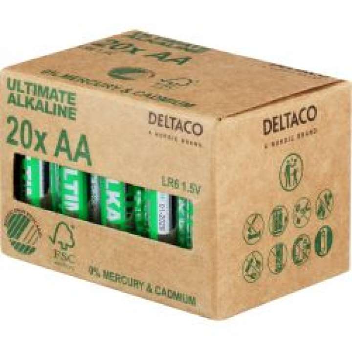 Priser på Deltaco Ultimate Alkaline Batteries, Lr6/aa Size, 20-pack - Batteri