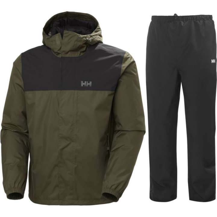 Priser på Helly Hansen Vancouver/Seven J regnsæt, herre, grøn/sort