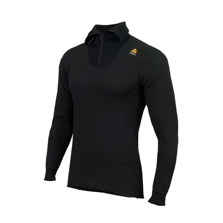 Priser på Aclima HotWool 230 g Polo Zip (Sort (JET BLACK) Small)