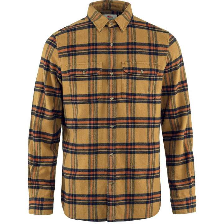 Priser på Fjällräven Mens Övik L/S Heavy Flannel Shirt (Brun (WOOD BROWN-DARK NAVY/265-555) Medium)