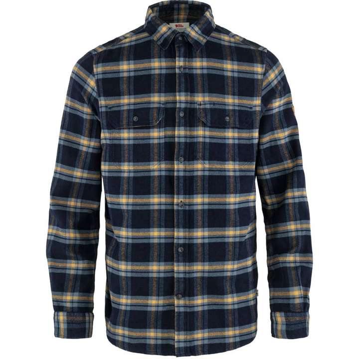 Priser på Fjällräven Mens Övik L/S Heavy Flannel Shirt (Grøn (DEEP FOREST-DARK NAVY/662-555) Large)