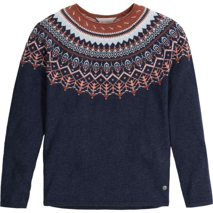 Priser på Royal Robbins Womens Westlands Fairisle Crew (Blå (DEEP BLUE MARIPOSA PT) Large)