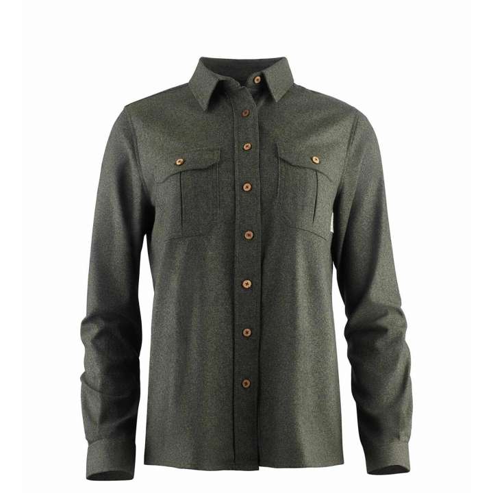 Priser på Aclima Womens LeisureWool Reborn Shirt (Grøn (OLIVE MELANGE) X-large)