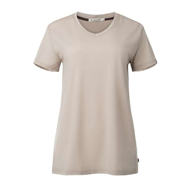 Priser på Aclima Womens LightWool 180 Loose Fit Tee (Beige (SIMPLY TAUPE) Small)