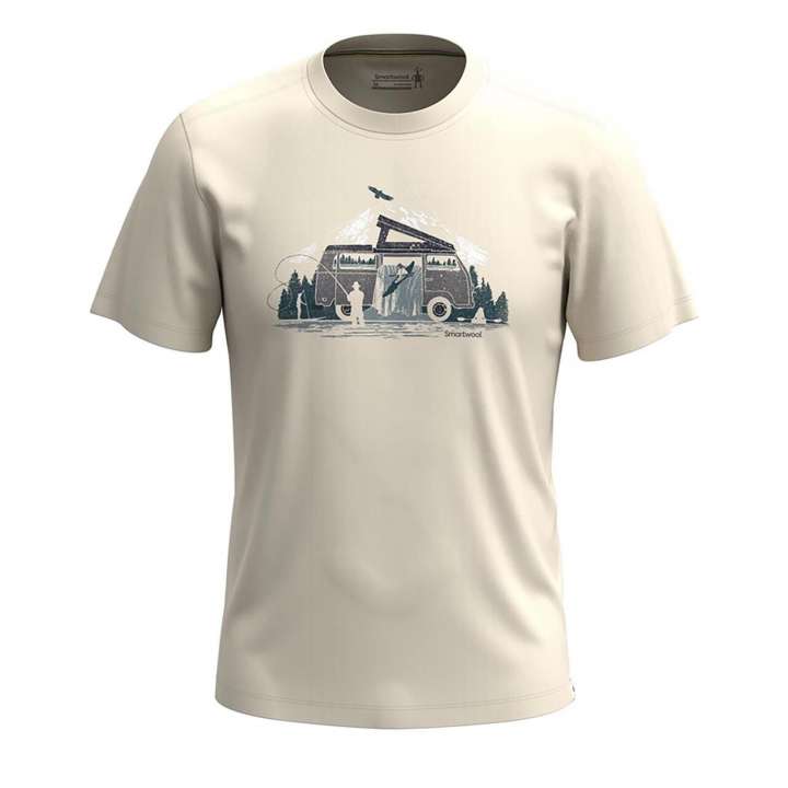 Priser på Smartwool River Van Graphic S/S Tee Slim Fit (Brun (ALMOND) Medium)