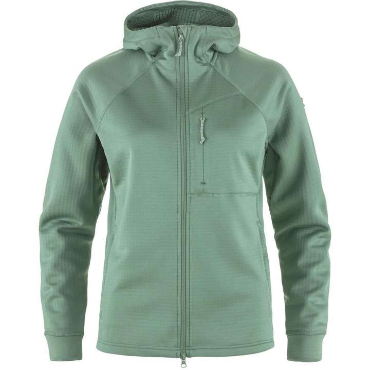 Priser på Fjällräven Womens Abisko Grid Fleece Hoodie (Grøn (PATINA GREEN/614) X-small)