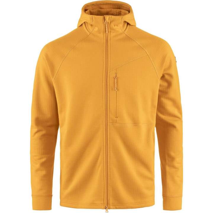 Priser på Fjällräven Mens Abisko Grid Fleece Hoodie (Gul (MUSTARD YELLOW/161) Small)