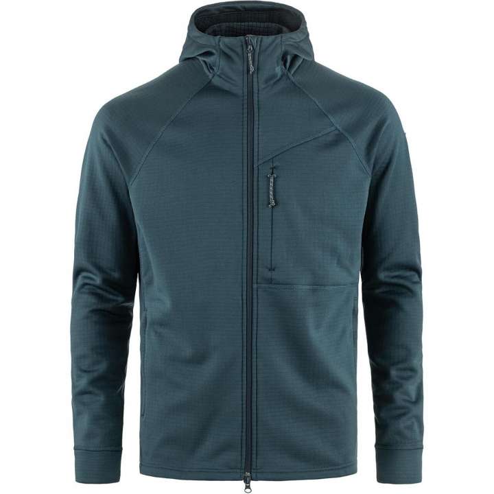 Priser på Fjällräven Mens Abisko Grid Fleece Hoodie (Blå (MOUNTAIN BLUE/570) Medium)