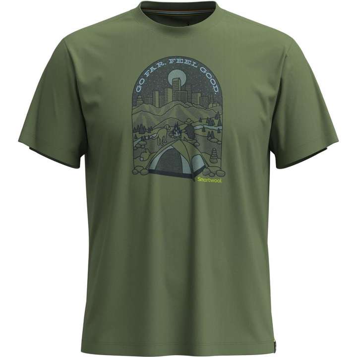 Priser på Smartwool Mens Streets To Peaks Graphic S/S Tee (Grøn (FERN GREEN) Small)