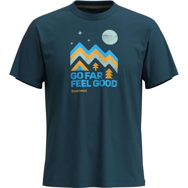 Priser på Smartwool Mens Alpine Sky Graphic S/S Tee Slim Fit (Blå (TWILIGHT BLUE) Medium)