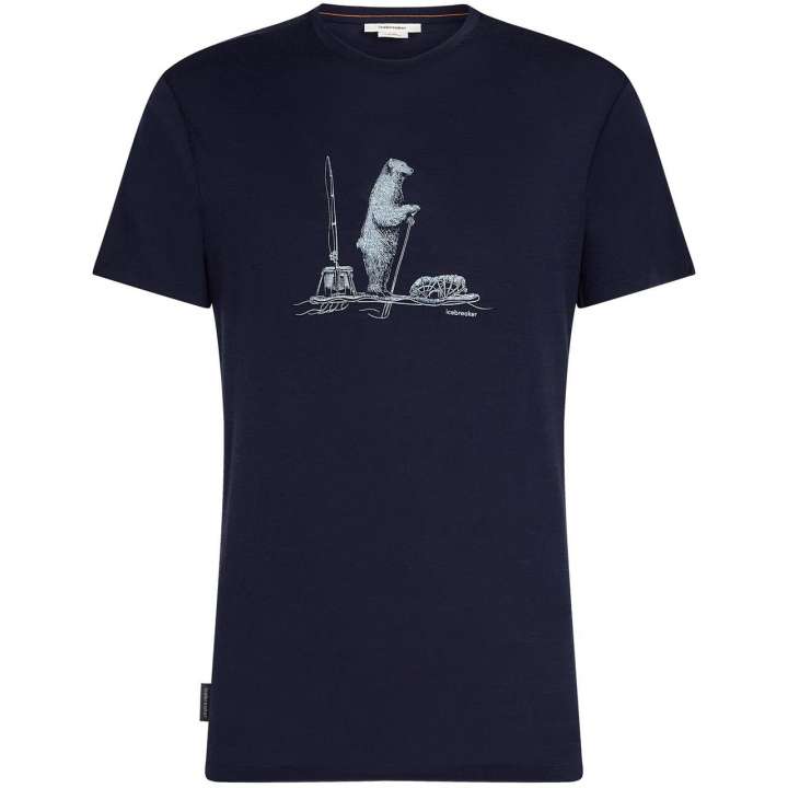 Priser på Icebreaker Mens Merino 150 Tech Lite S/S T (Blå (MIDNIGHT NAVY/POLAR PADDLE) Small)