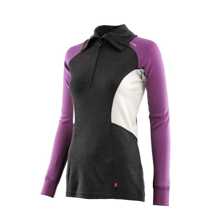 Priser på Aclima Womens WarmWool Polo (Lilla (MARENGO/SUNSET PURPLE/NATURE) X-small)