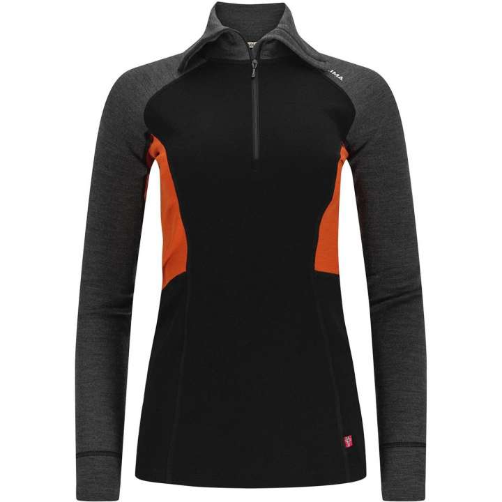 Priser på Aclima Womens WarmWool Polo (Sort (JET BLACK/MARENGO/GOLD FLAME) X-small)