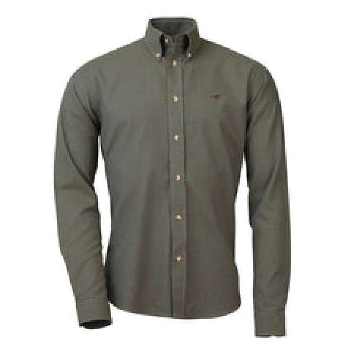 Priser på Laksen - Oliver 100% Brushed Cotton Skjorte - Olive