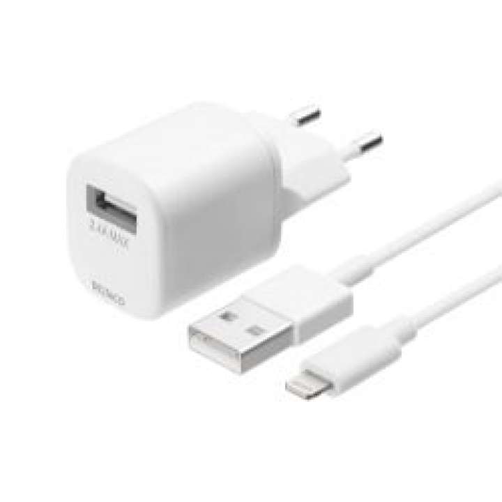 Priser på Deltaco Usb Vægoplader, Usb-a, 2,4 A, Inkl. 1 M Usb-a Til Lightning