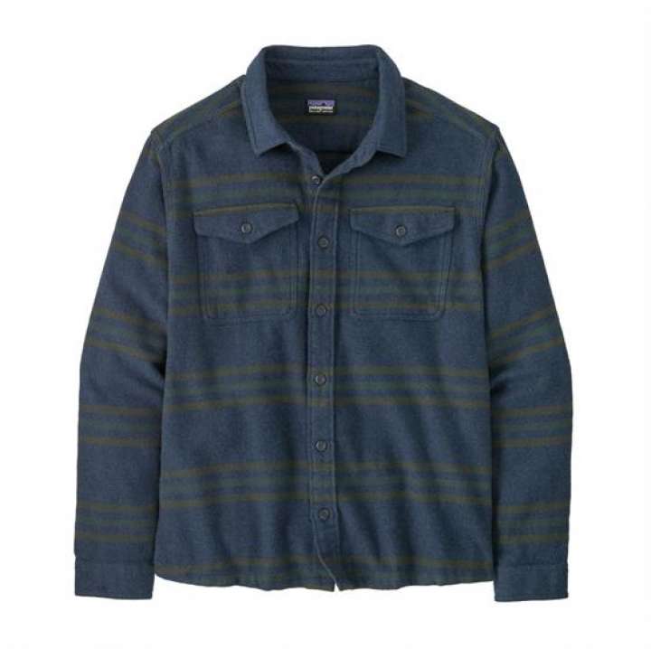 Priser på Patagonia Mens Fjord Flannel Shirt, Treelined / Smolder Blue