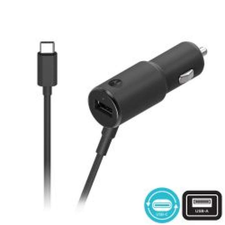 Priser på Motorolamobility Turbopower 36 Dual Port Car Charger W/ Usb-c - Billader