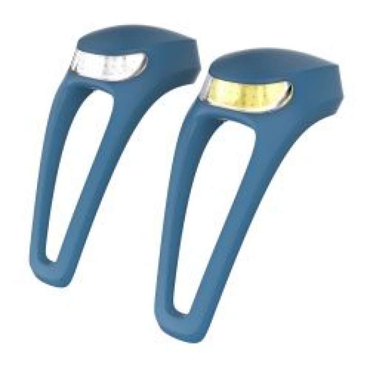 Priser på Knog Frog V3 set Denim Blue - Cykellygte