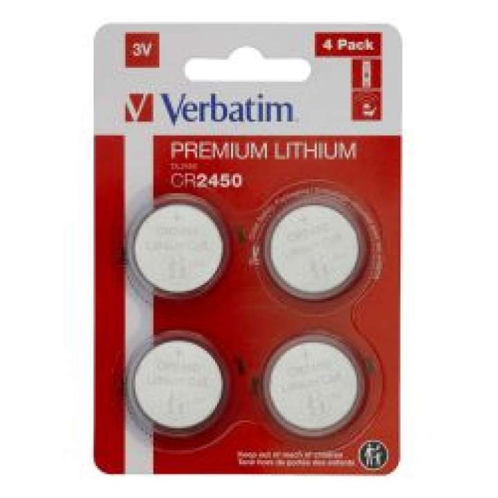 Priser på Verbatim Lithium Battery Cr2450 3v 4 Pack - Batteri