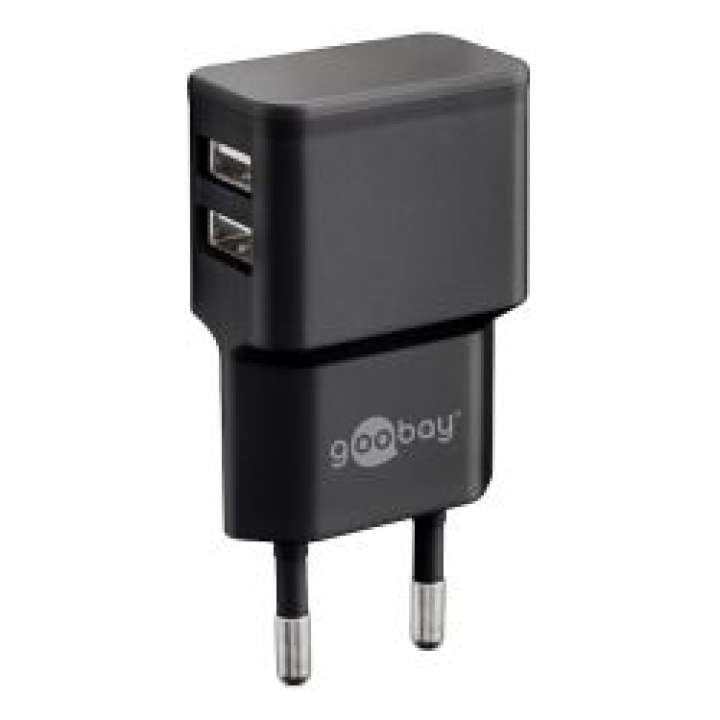 Priser på Goobay Dual Usb-a Charger 2.4 A 12w, Black - Oplader