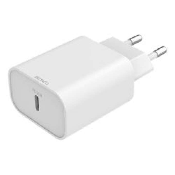 Priser på Deltaco Usb-c Wall Charger,1x Usb-c Pd 20 W,pps 25 W,white - Oplader